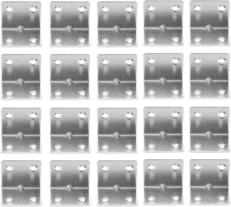 50Pcs Heavy Duty Corner Brackets with Screws for Furniture Shelves Cabinet Drawer - Image 2