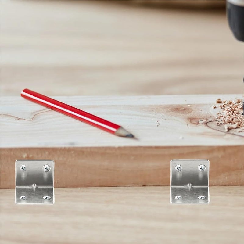 50Pcs Heavy Duty Corner Brackets with Screws for Furniture Shelves Cabinet Drawer - Image 5