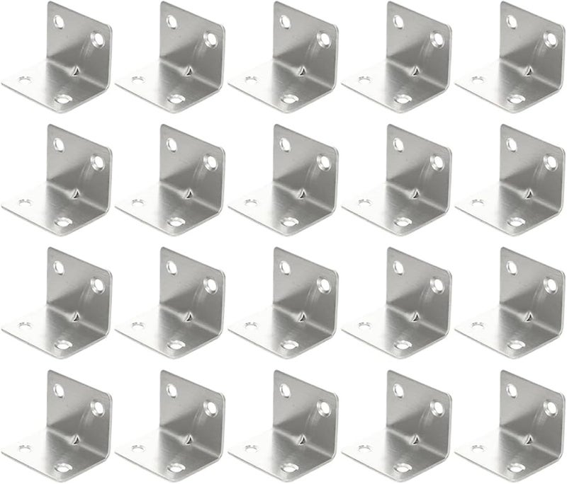50Pcs Heavy Duty Corner Brackets with Screws for Furniture Shelves Cabinet Drawer - Image 3