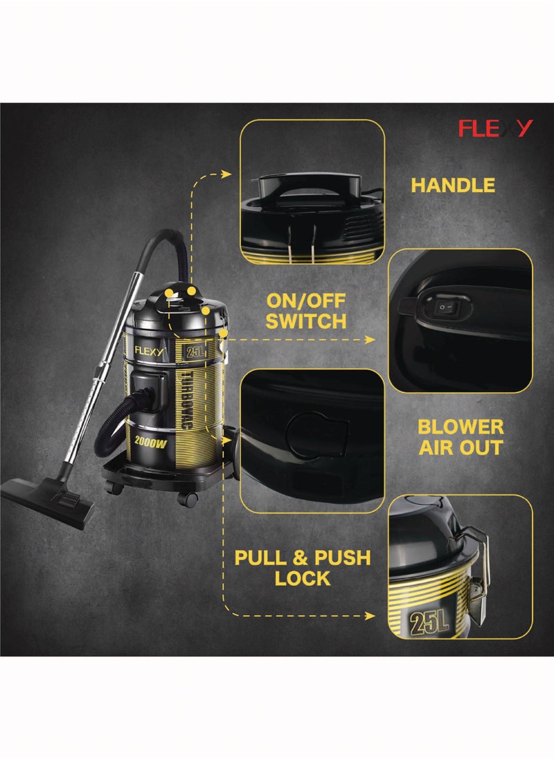 **FLEXY Powerful Vacuum Cleaner: 360° Rotary Wheels, Multi-Filtration System, Dust Full Indicator, Wind-Blow Function, 25L Iron Tank, 2800W, Low Noise, 2-Year Warranty Included.** - pzsku/ZE357B468B9C21E9CC4A8Z/45/_/1717745933/79459405-2f11-4415-ae69-792cfeeb0852