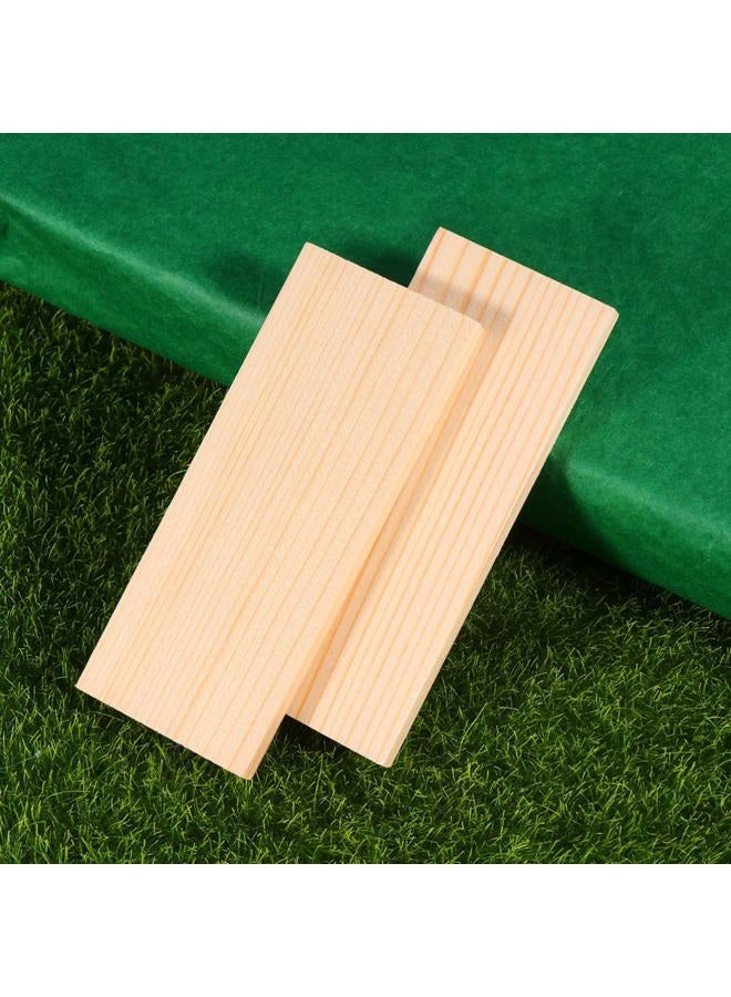 EXCEART 20pcs Rectangle Wood Boards Unfinished Wood Boards Sheets Carving Blocks for Arts Craft Painting 4x10cm - Image 2