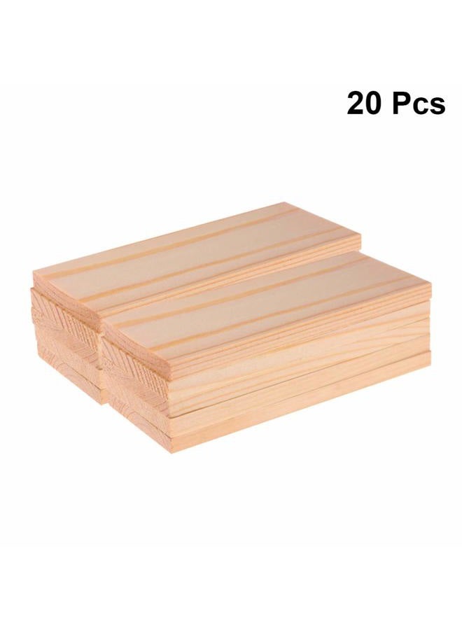 EXCEART 20pcs Rectangle Wood Boards Unfinished Wood Boards Sheets Carving Blocks for Arts Craft Painting 4x10cm - Image 4