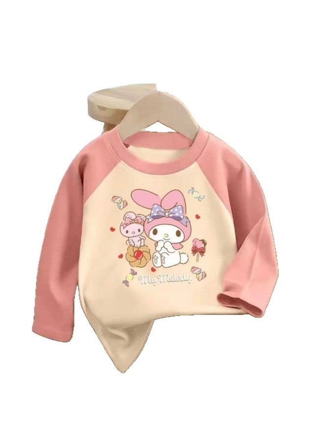 Girls' Double-sided Thermal Base Shirt Autumn And Winter Stylish Big Kids Raglan Color-blocking Warm Crew Neck Top Trendy - Image 5