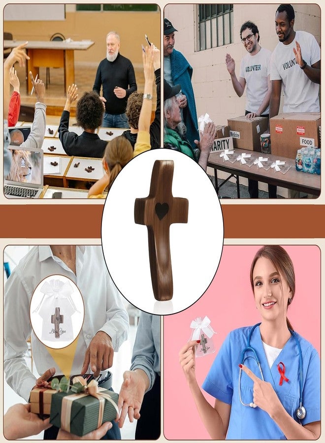 Suny Smiling 10pcs Handmade Wooden Cross, Cross My Heart,Solid Walnut,Stress Relief Fidget, Handheld Wood Small Fingertip Stress Relief Religious Gifts For Prayer, Easter, First Communion Gifts - Image 5