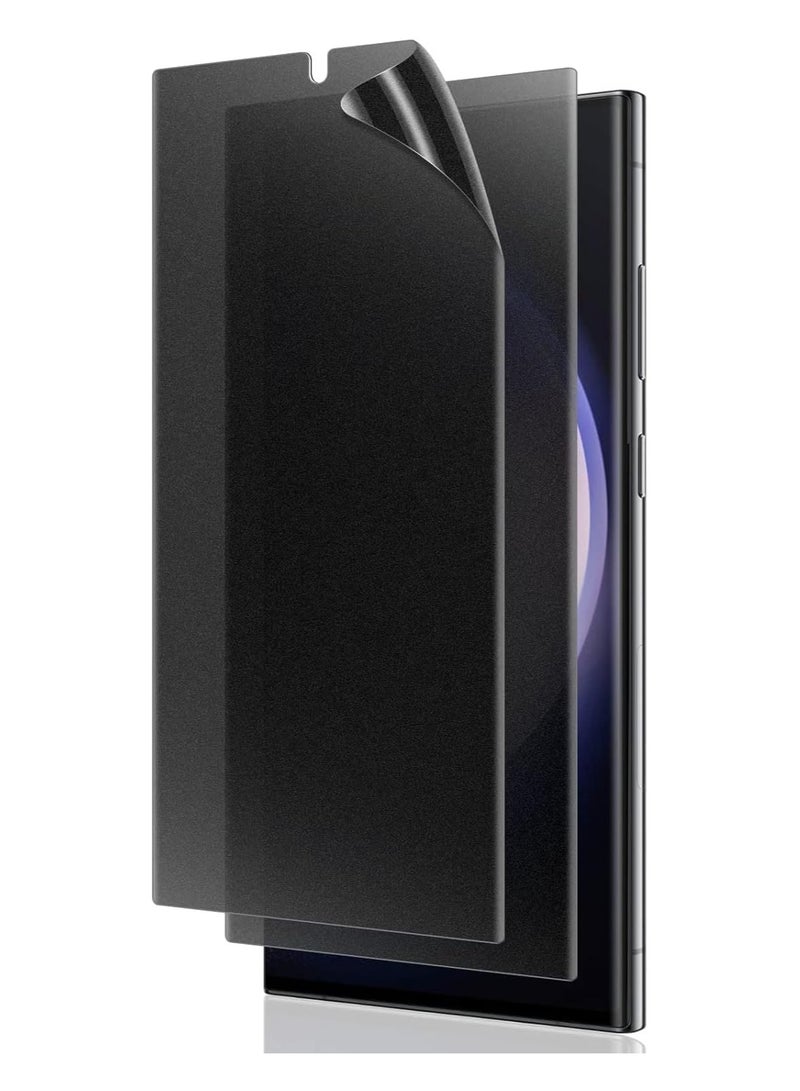 Privacy Screen Protector for Samsung Galaxy S23 Ultra 5G MATTE TPU Film Support Fingerprint ID (2 PACK) (Galaxy S23 Ultra 5G) - Image 1