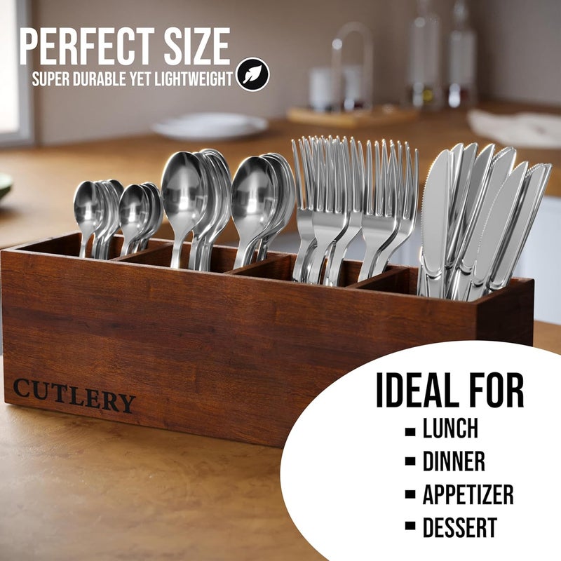 Exquisite Silver Plastic Knives Heavy Duty 160 Pcs Silver Plastic Silverware Heavy Duty Disposable Silverware Set | Disposable Knives Eating Utensils Sets Flatware Set For Parties & Events - Image 4