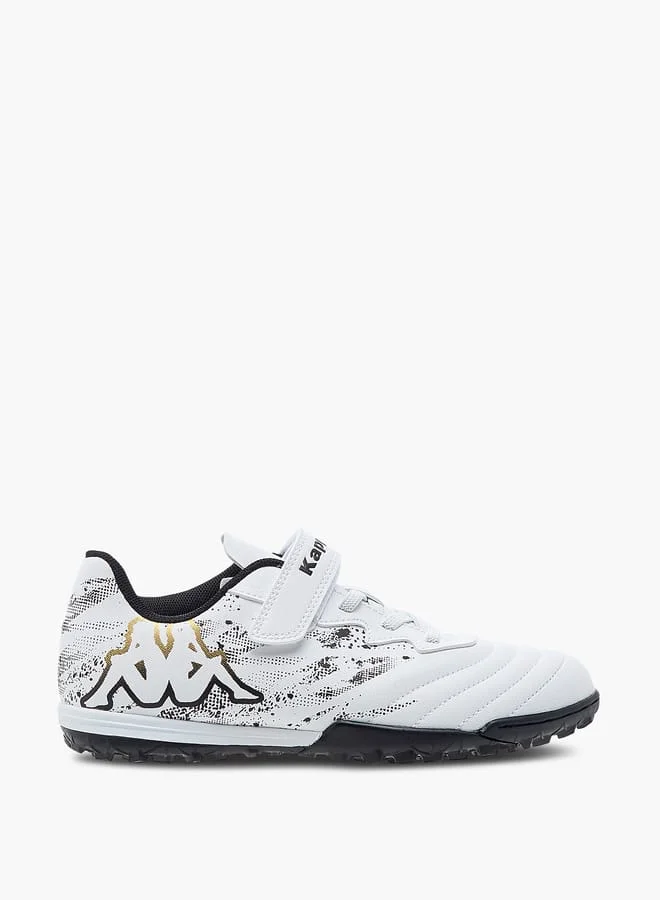 Kappa Boys' Logo Print Sports Shoes with Hook and Loop Closure