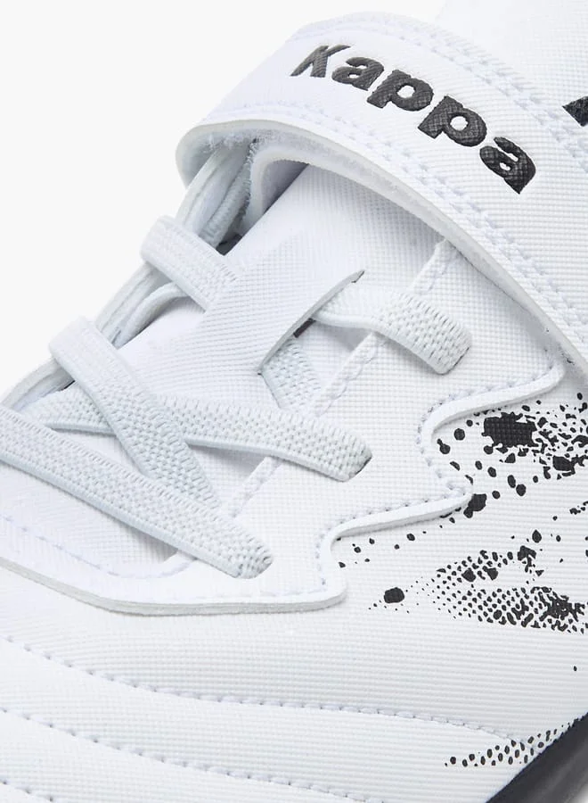 Kappa Boys' Logo Print Sports Shoes with Hook and Loop Closure