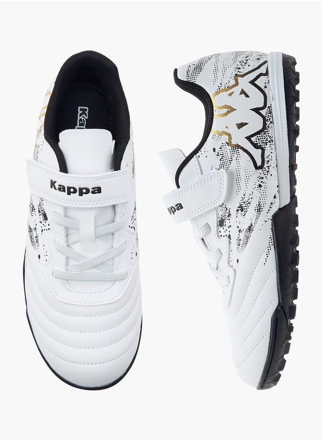 Kappa Boys' Logo Print Sports Shoes with Hook and Loop Closure  - Image 1