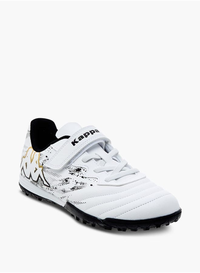 Kappa Boys' Logo Print Sports Shoes with Hook and Loop Closure  - Image 2