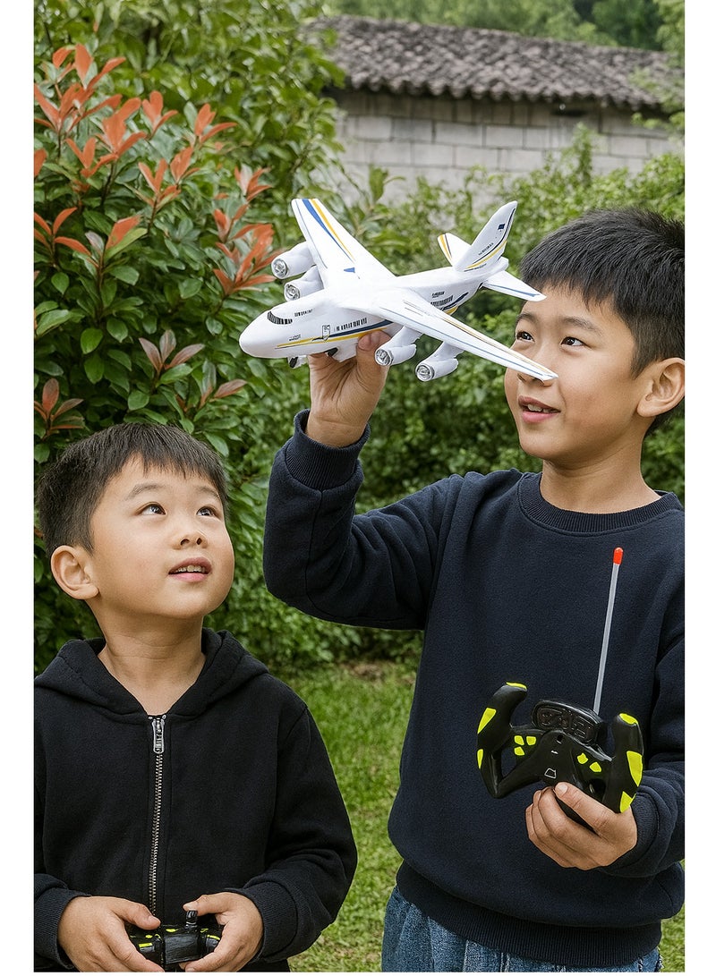 Powerful Remote Control R/C Airplane for Kids with LED Flashing Lights - Passenger Aircraft Toy in White and Turquoise(Green) Colour, (Non-Flying Model)  - Image 3