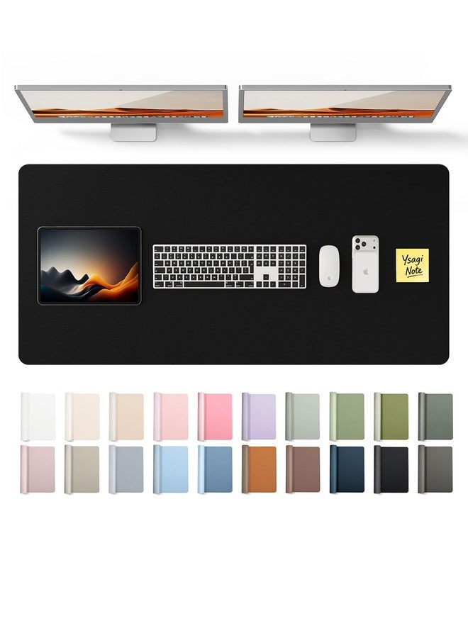 YSAGi Leather Desk Protector, Office Mat, Large Mouse Mat, Non-Slip PU Leather Blotter, Laptop Pad, Waterproof Writing Pad for Office and Home (Black, 47" x 17") - Image 1