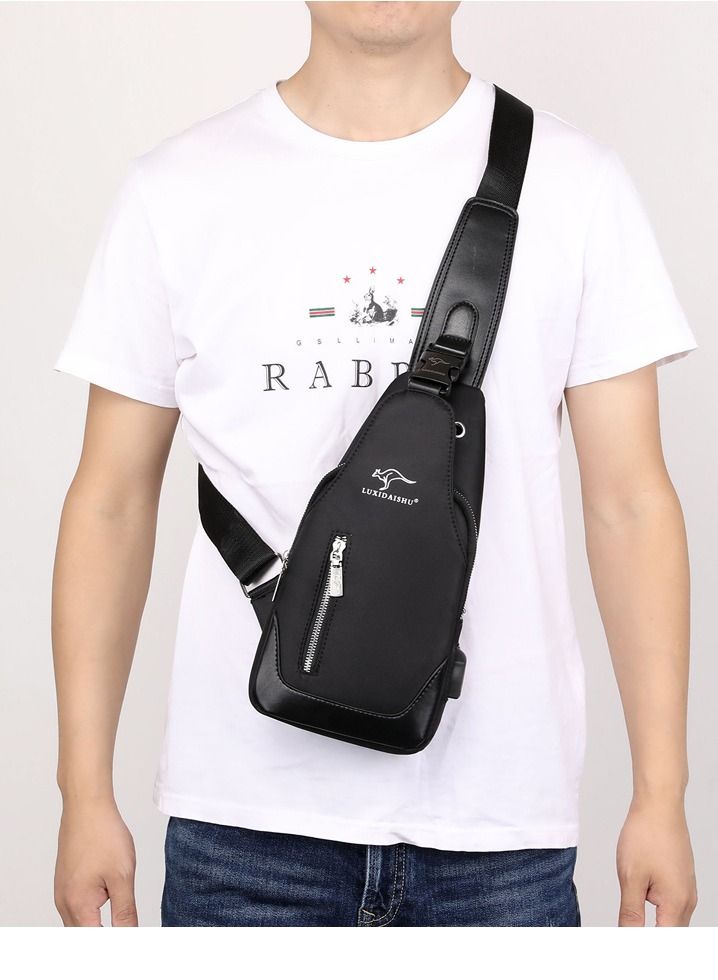 DubaiGallery Usb Charging Sport Sling Bag Male Anti-theft Chest Bag With Password Lock - Image 2