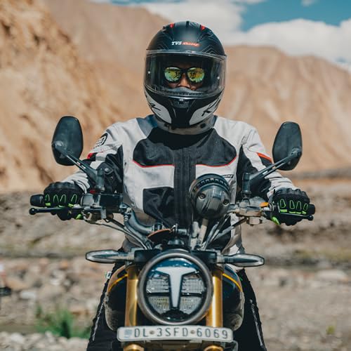 TVS Riding Jacket with Impact Resistance& High Abrasion, Challenger 3-Layer with All Weather Adaptability, CE Level 2 Armour Protection- Bike Jackets for Men, Tailored Comfort - (White-XL) - Image 5