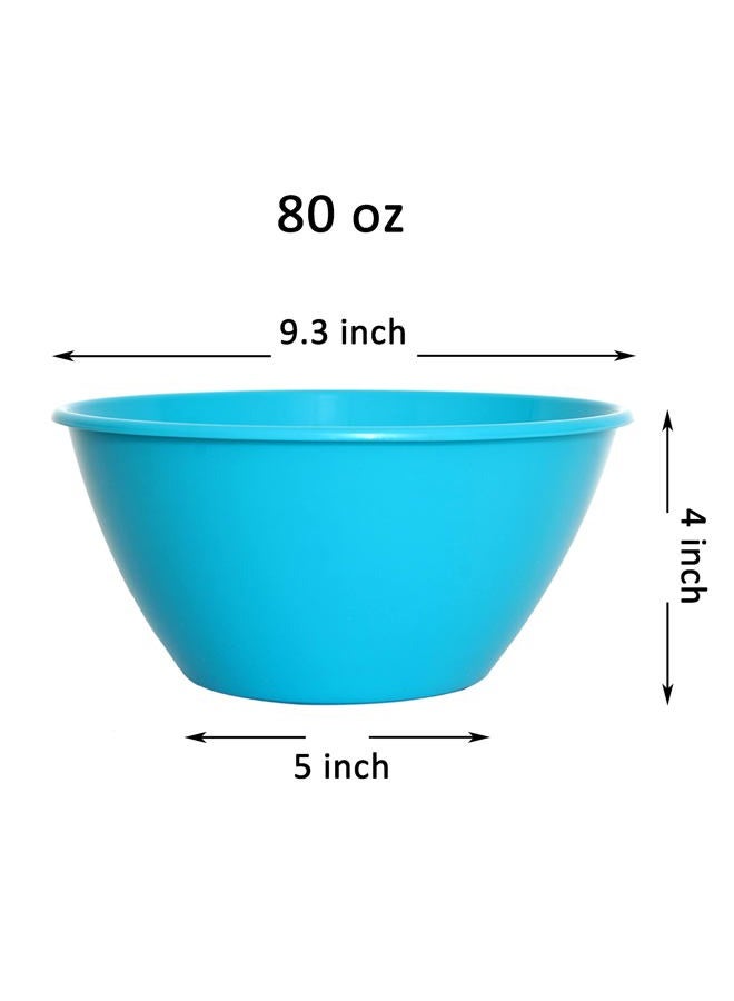 Youngever 9 inch 80 Ounce Plastic Mixing and Serving Bowls, Popcorn Bowls, Salad Bowls, Chip and Dip Serving Bowls, Set of 9 (Rainbow) - Image 2