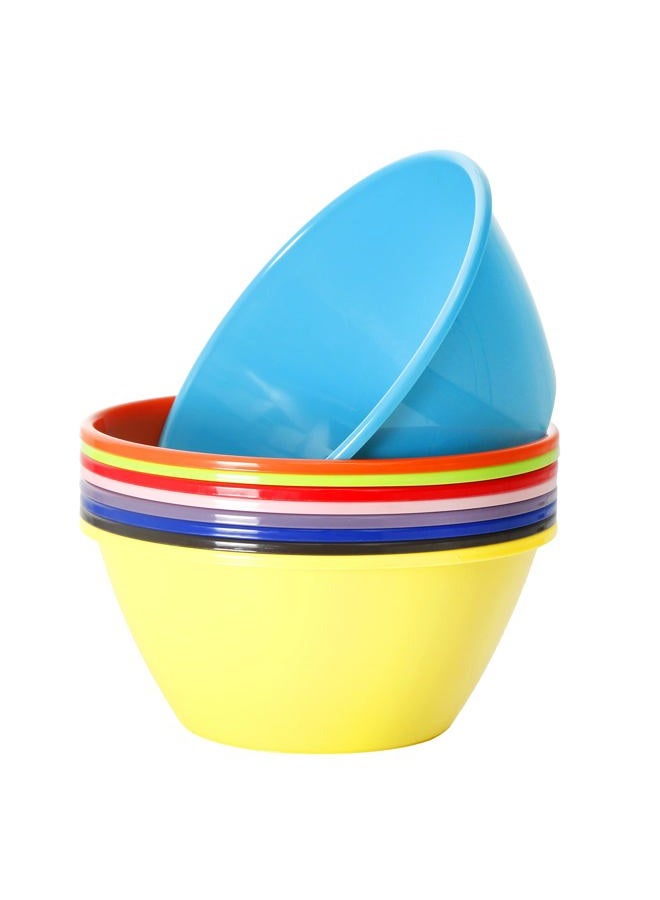 Youngever 9 inch 80 Ounce Plastic Mixing and Serving Bowls, Popcorn Bowls, Salad Bowls, Chip and Dip Serving Bowls, Set of 9 (Rainbow) - Image 1