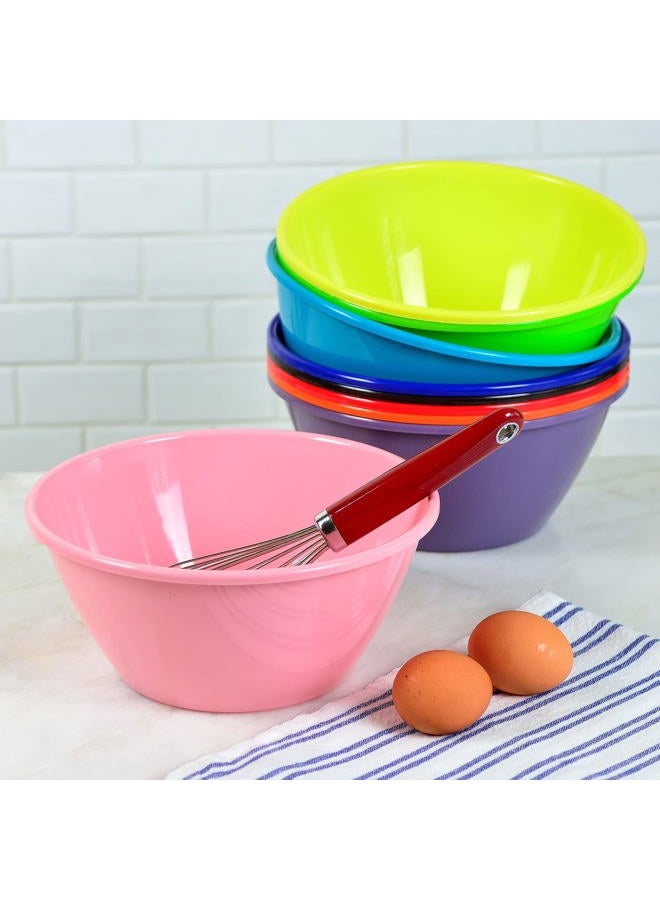 Youngever 9 inch 80 Ounce Plastic Mixing and Serving Bowls, Popcorn Bowls, Salad Bowls, Chip and Dip Serving Bowls, Set of 9 (Rainbow) - Image 4
