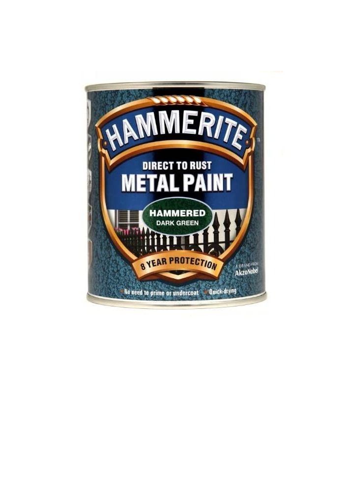 Hammerite Metal Paint Hammered Dark Green 750ml - Image 2
