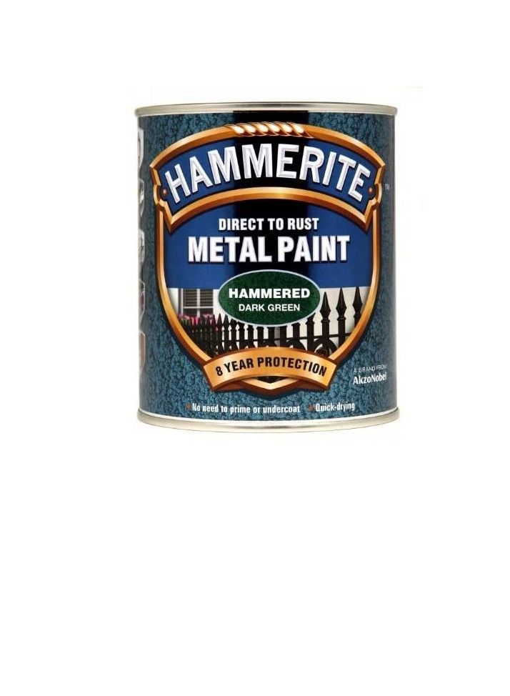 Hammerite Metal Paint Hammered Dark Green 750ml - Image 1