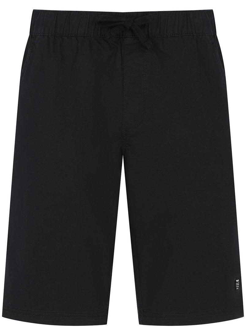 Termit شورتات رجالية سوداء، تيرميت، محتوى قطن عالي، حبل سحب قابل للتعديل، 3 جيوب، مريحة وقابلة للتنفس لصيف المدينة - Image 1