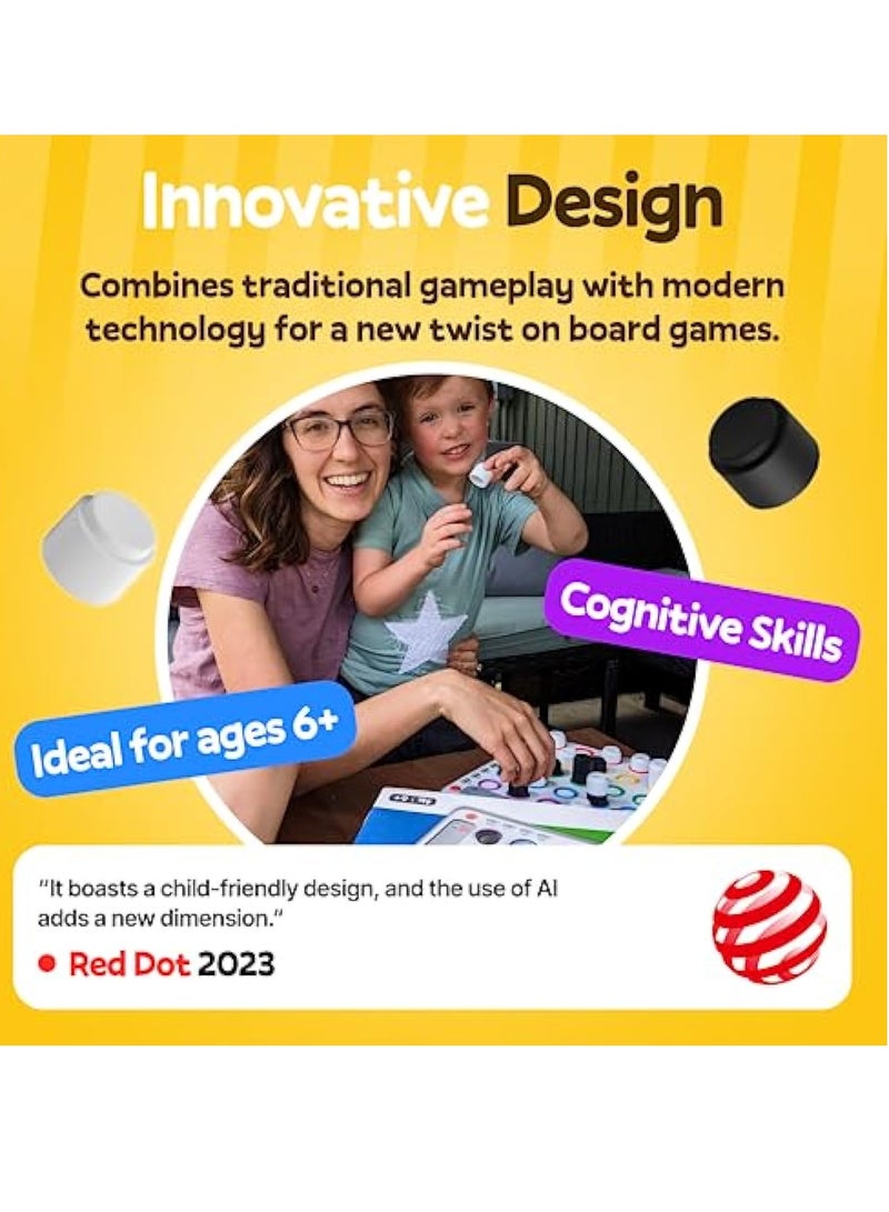 SOLARAE Automatic Referee Chessboard, Board Game,3D AI-Powered 4 in a Row Game, Strategy Board Games with Integrated Referee, Travel Games for Ages 6-12 and up, Birthday Gift for Kids Family Game Night - Image 4