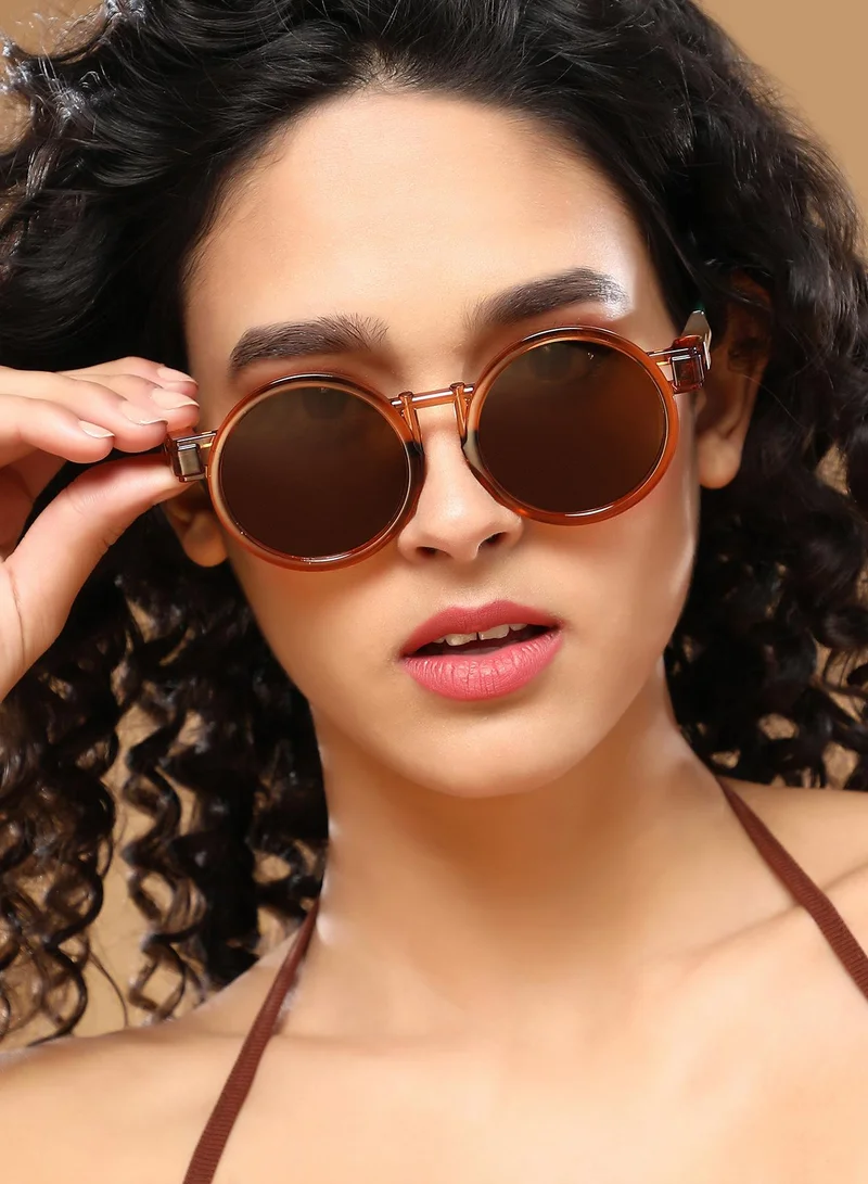 Haute Sauce  Polarized Full Rim Round Sunglasses For Women  | Best Price UAE