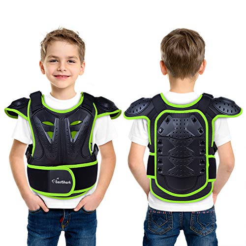 Seahouse kids Youth Dirt Bike Body Chest Spine Protector Vest Gear Motocross Skiing Protect Sport, Green, Medium - Image 1