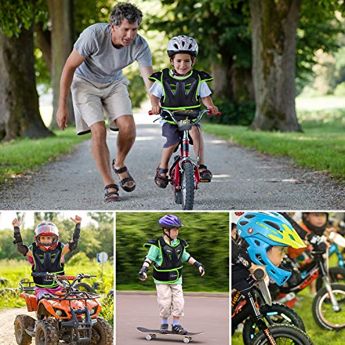 Seahouse kids Youth Dirt Bike Body Chest Spine Protector Vest Gear Motocross Skiing Protect Sport, Green, Medium - Image 2