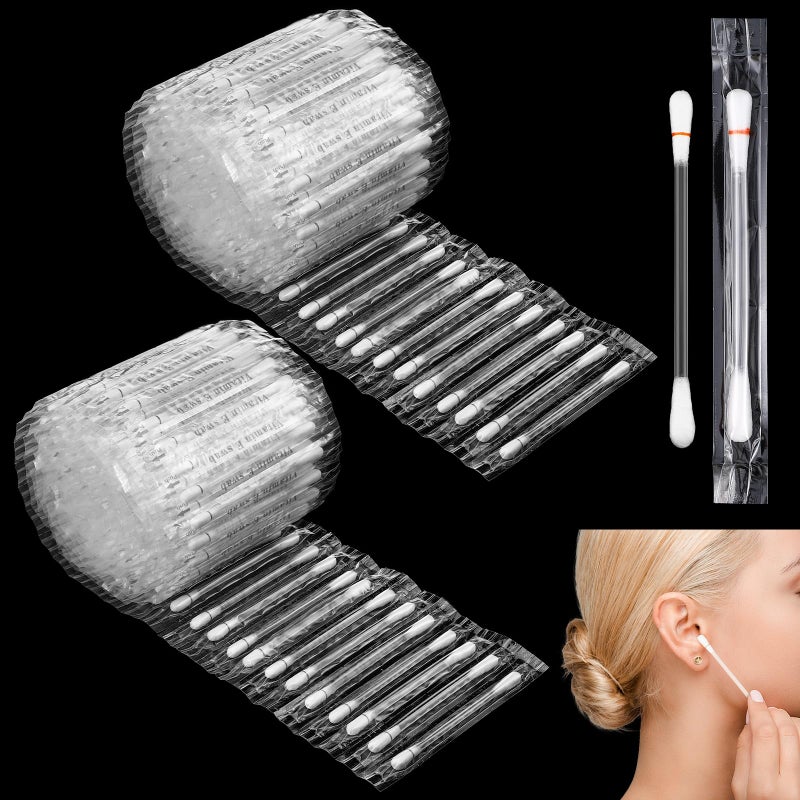 Hoolerry 200 Pcs Piercing Aftercare Swabs Disposable Individually Packaged Saline Solution Swabs for Hole Cleaner, Keloid Bump Removal, Nose Piercing Bump - Image 1