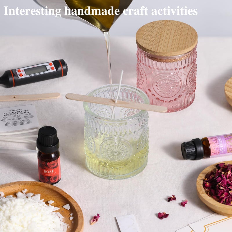 DARJEN Candle Making Kits for Adults- Soy Candle Making Supplies with 2 Candle Jars(Clear, Pink), Wax, Scents, Card & More, DIY Starter Candle Making Kit, Full Set DIY Arts & Crafts Gift - Image 5