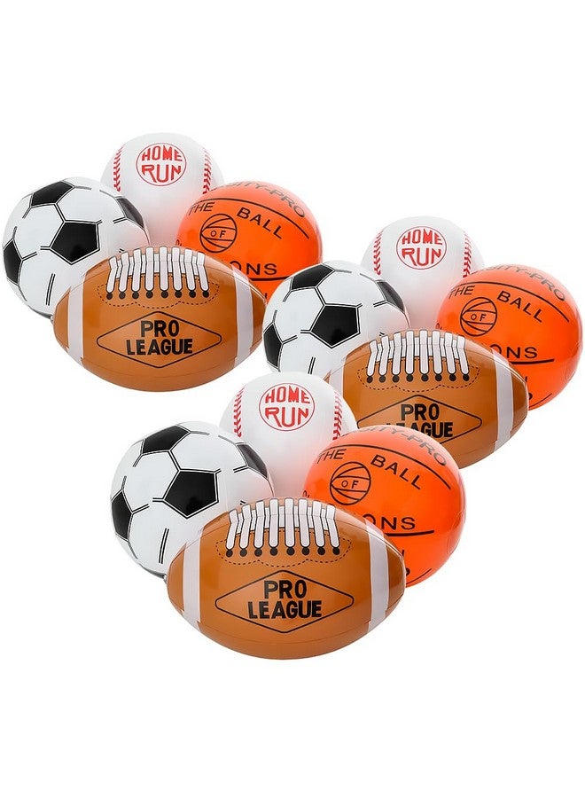 Rhode Island Novelty 16 Inch Sports Ball Inflates, One Dozen Assorted - Image 1