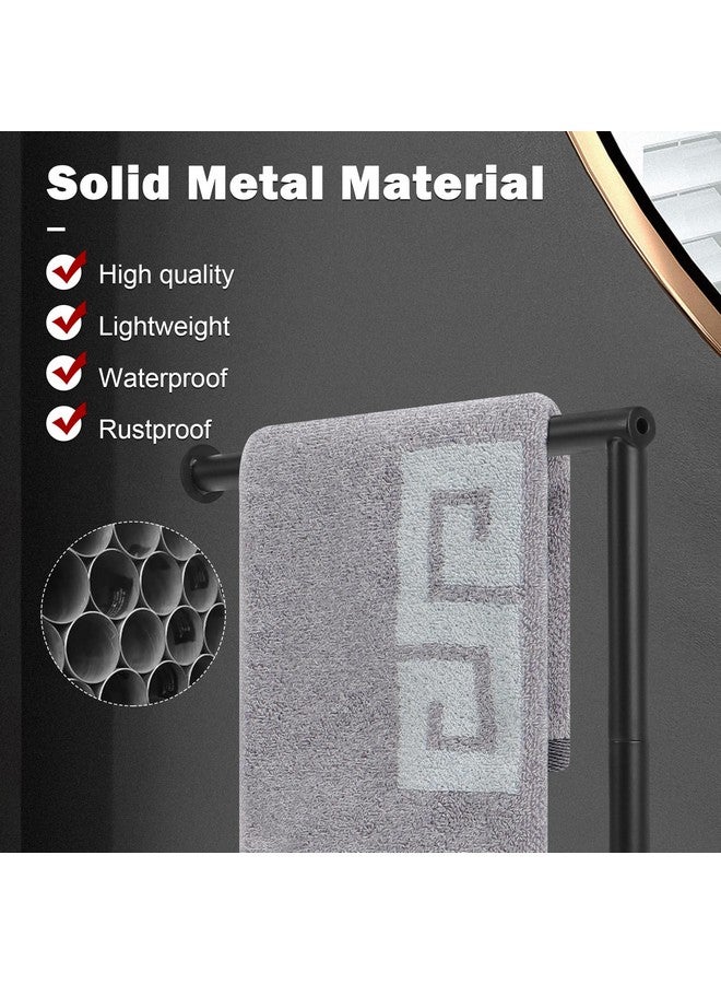 NearMoon Hand Towel Holder Stand, Thicken Metal L Shape Hand Towel Rack, Small Towel Ring, Stable Standing Towel Bar for Bathroom Kitchen Vanity Countertop, 8” L 14” H (Matte Black, 1 Pack) - Image 2