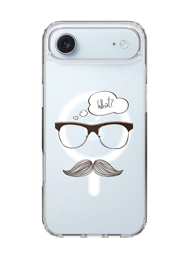 Stylizedd Classic Clear MagSafe Case for iPhone 17 Air , Hybrid Soft Case Flexible Edges Anti Drop TPU PC Gel Thin Transparent Cover [ Designed for iPhone 17 Air ] - What (Hipster)