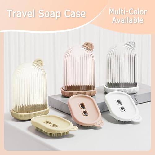 Leawall 2-in-1 Travel Soap Case with Bath Brush | Transparent, Leakproof & Waterproof Soap Holder | Portable Draining Case for Bathroom, Gym, Camping & Outdoor Travel Accessories(2 Pcs) - Image 5