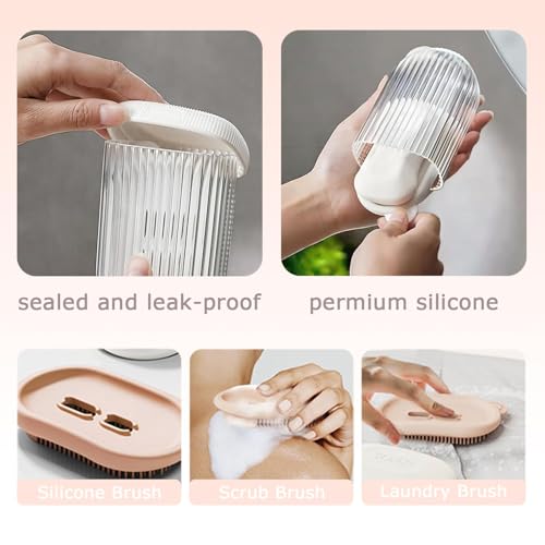 Leawall 2-in-1 Travel Soap Case with Bath Brush | Transparent, Leakproof & Waterproof Soap Holder | Portable Draining Case for Bathroom, Gym, Camping & Outdoor Travel Accessories(2 Pcs) - Image 4