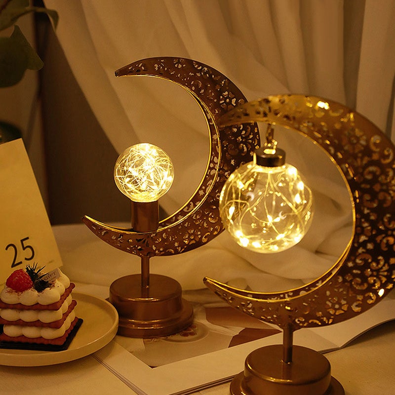 2pcs Table Lamp Hollowed Lamp Bedroom Desk Lamp Decorative Atmosphere Lamp - Image 2