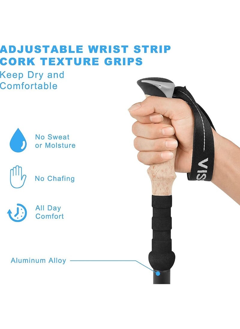 Captaintech Trekking Poles - 1Pcs Collapsible Hiking Poles Adjustable Aluminum 7075 Walking Poles Trekking Sticks with Quick Lock System Lightweight Walking Sticks for Hiking Camping Outdoor  - Image 5