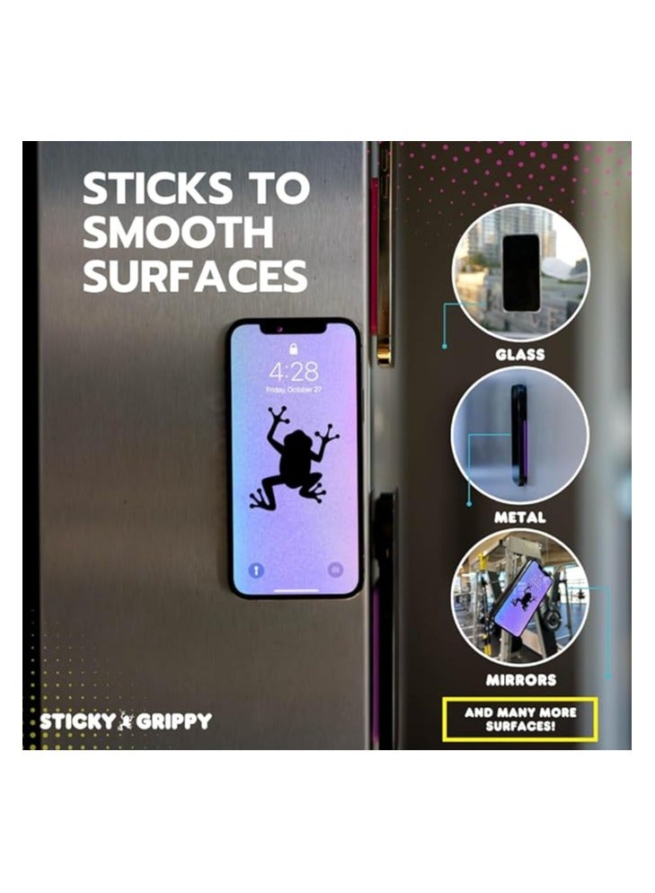 StickyGrippy Suction Phone Case Mount, Sillicon Adhesive Phone Accessory for iPhone and Android, Hands-Free Fidget Toy Mirror Shower Phone Holder, Tiktok Videos and Selfies (Bubble Gum) - Image 5