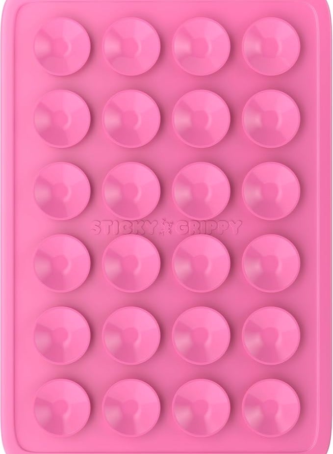 StickyGrippy Suction Phone Case Mount, Sillicon Adhesive Phone Accessory for iPhone and Android, Hands-Free Fidget Toy Mirror Shower Phone Holder, Tiktok Videos and Selfies (Bubble Gum) - Image 2