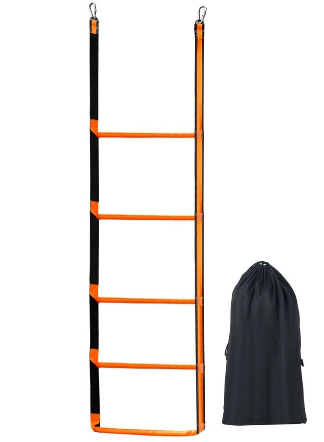 ORLANG 5-Step Boat Rope Ladder - Heavy Duty Assist Boarding Marine Rope Ladder - Portable Foldable Boat Ladders for Inflatable Boats, Kayaks, Motorboats, Canoes - Includes Storage Bag (Orange) - Image 1
