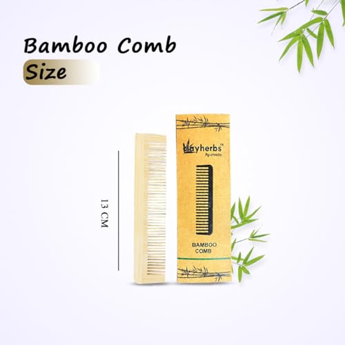 Clayherbs Bamboo Comb | Handmade Comb | Pocket Size Comb | Sleek & Easy Combing | Travel Friendly Wooden Comb | Anti Static Comb for Hair Growth (Pack-2, Bamboo) - Image 4