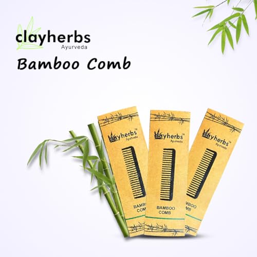 Clayherbs Bamboo Comb | Handmade Comb | Pocket Size Comb | Sleek & Easy Combing | Travel Friendly Wooden Comb | Anti Static Comb for Hair Growth (Pack-2, Bamboo) - Image 5