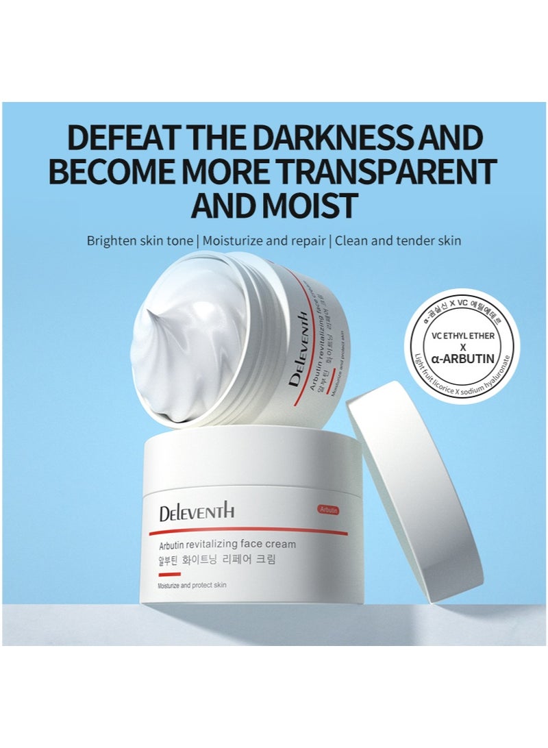 DEleventh Korean Brand α-Arbutin Revitalizing Face Cream 30g / with Vitamin C and Sodium Hyaluronate for a Brighter, Even-Toned Complexion and Deep Hydration - Image 2