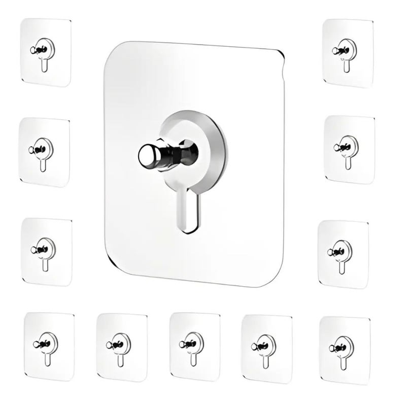 GDS Store HeavyDuty Adhesive Wall Hooks Clear Waterproof Reusable SelfAdhesive Hooks for Bathroom Kitchen and HomeNoDrill DamageFree Sticky Wall Mount Hangers for Easy Organizing 10Pack - Image 1