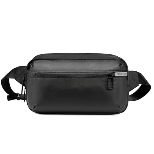 Golden Wolf Chest Bag for Men 2L Sling Bag for Mobile Phone Passport Crossbody Bags Sleek Side Bag Water-Resistant Fanny Pack for Office Casual Daily Use - Image 1