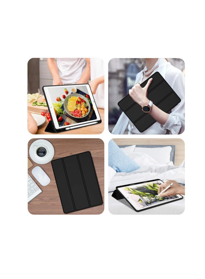 Smart Case Compatible With Realme Pad 10.4 Inch, Smart Cover With Pencil Holder And Soft Baby Skin Silicone Back And Full Body Protection, Auto Wake/Sleep Cover For Realme Pad (Black) - Image 3