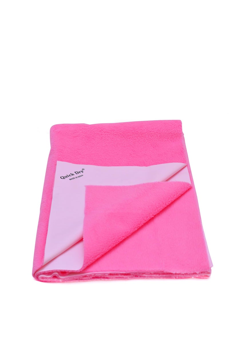Waterproof Quick Dry Sheet for Baby| Bed Pad Anti-Piling Fleece Extra Absorbent Washable Matress Protector| Baby Bed Protector Sheet for Toddler Children. (Light Pink, Medium)  - Image 1
