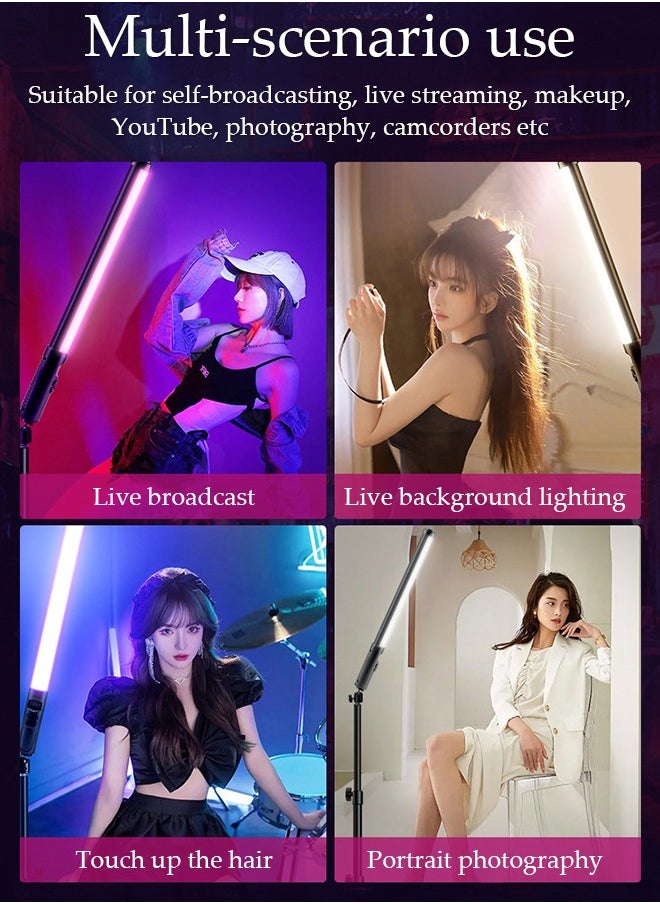 DUNISO Handheld RGB Tube Light with 2m Tripod LED Video Light Wand 3200K-5500K Dimmable 9 Colorful Lighting Effects for Vlog Live Streaming Product Portrait Photography  - Image 4
