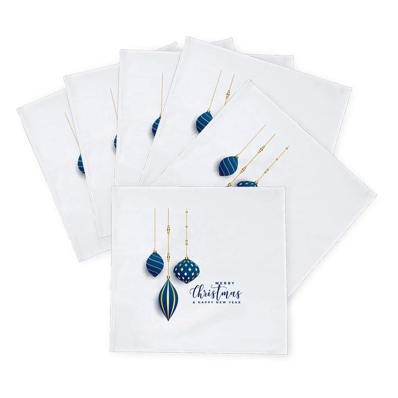 Kesri Gifts Christmas Gift Theme Tafta Silk Table Napkins 6 Pcs 10x 10 for Xmas Decoration Christmas OrnamentsChristmas Giftxmn21378 - Image 1