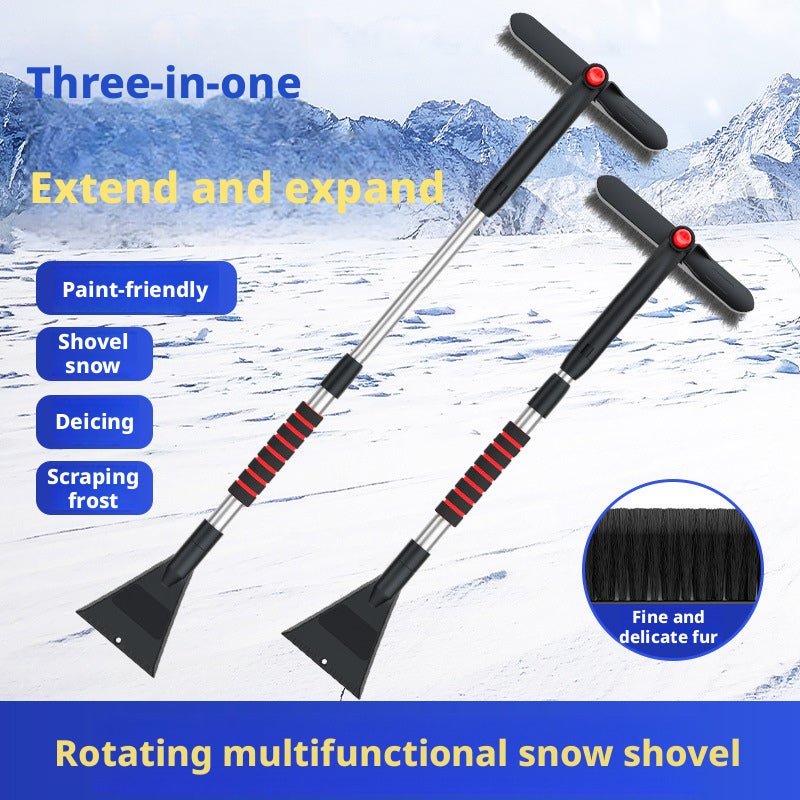 Car Ice Scraper & Snow Brush - 3-in-1 Windshield Snow Removal Tool - Image 1